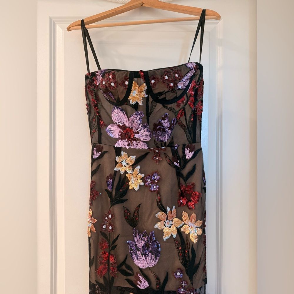 NWOT BRONX AND BANCO Dahlia Maxi Dress in Purple Multi, wedding guest gown - Picture 7 of 14